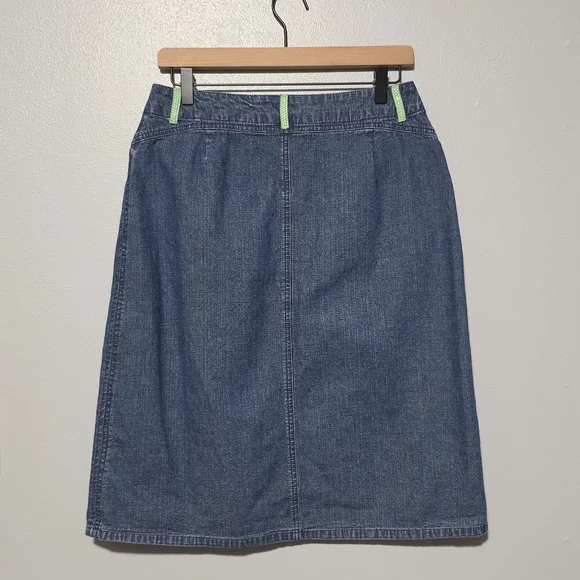 Vintage NORTHCREST Denim Skirt Womens Size 10 Blue Knee Length Minimalist 90s - Picture 7 of 10